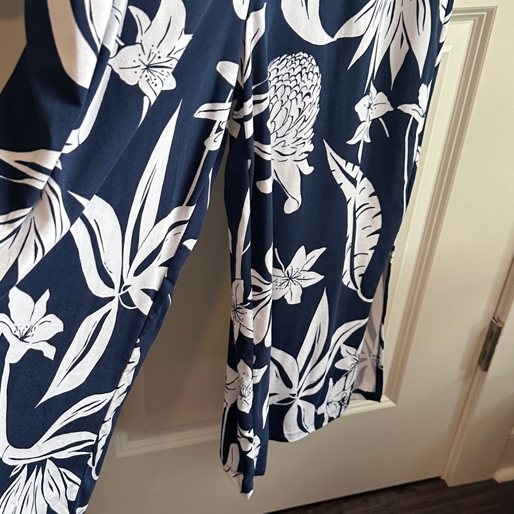 Cuddl Duds Navy & White sleeveless one-piece jumpsuit - Picture 5 of 9